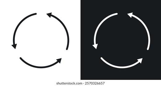 Life cycle icons vectors set in black. line and flat versions