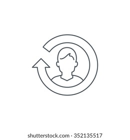 Life cycle and man icon suitable for info graphics, websites and print media. Thin line icon, clip art.
