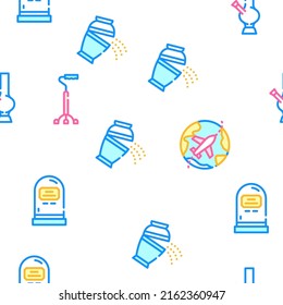Life Cycle People Vector Seamless Pattern Color Line Illustration