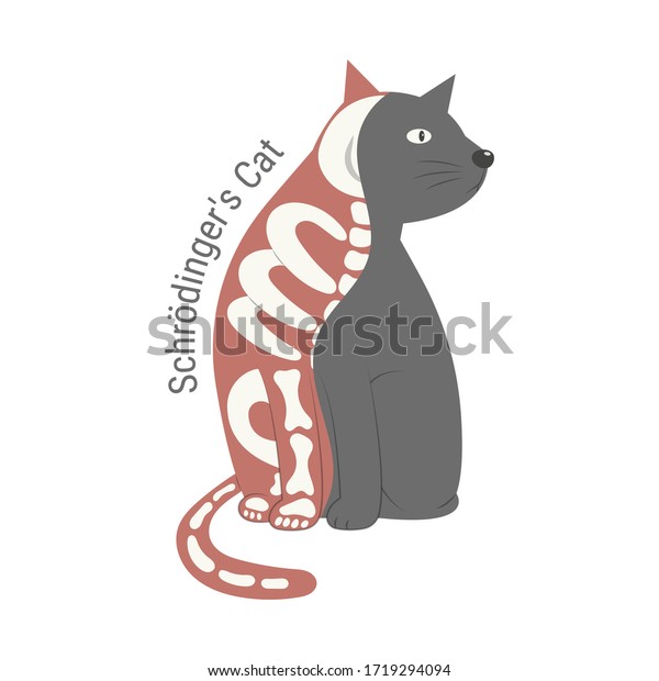 シュレーディンガーの猫のベクターイラストの生死 シュレディンガーの有名な思考実験 半生半生の猫 量子重ね合わせ猫 のベクター画像素材 ロイヤリティフリー シュレーディンガーの猫のベクターイラストの生死 シュレディンガーの有名な思考実験 半生半生の猫 量子重ね合わせ猫 のベクター画像素材 ロイヤリティフリー
