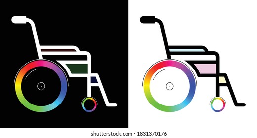 life with disability - Wheelchair Colorful artwork || World Expensive Color RGB