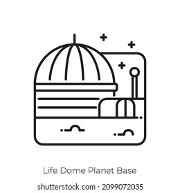 Life Dome Planet Base icon. Outline style icon design isolated on white background