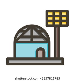 Life Dome Planet Base Vector Thick Line Filled Colors Icon For Personal And Commercial Use.
