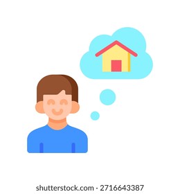 Ilustración vectorial plana del icono de los sueños de la vida