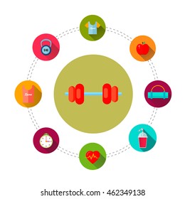 life and equipment white background illustration
