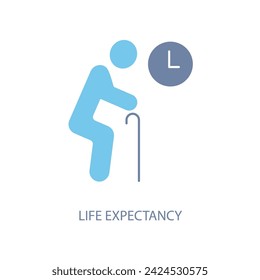 life expectancy concept line icon. Simple element illustration. life expectancy concept outline symbol design.