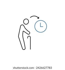 life expectancy concept line icon. Simple element illustration. life expectancy concept outline symbol design.