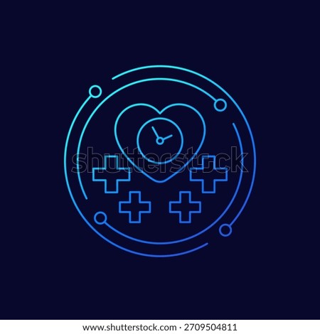 life expectancy and health icon, linear design