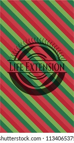 Life Extension christmas badge background.