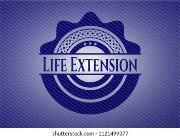 Life Extension emblem with denim high quality background