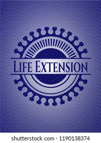 Life Extension emblem with denim texture