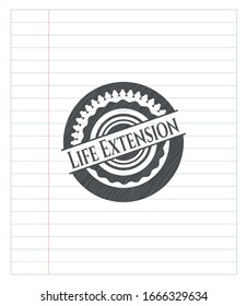 Life Extension pencil effect. Vector Illustration. Detailed.