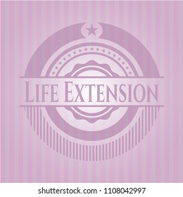 Life Extension pink emblem. Vintage.