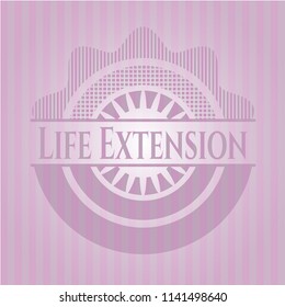 Life Extension pink emblem. Vintage.