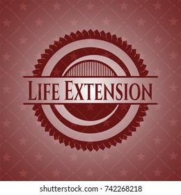 Life Extension red emblem. Retro