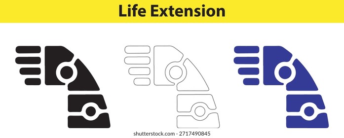 Ilustración de diseño futurista de Tecnología de brazo de robot de extensión de vida