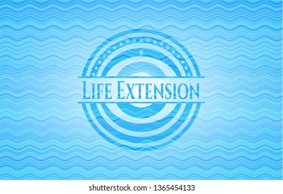 Life Extension water concept emblem background.