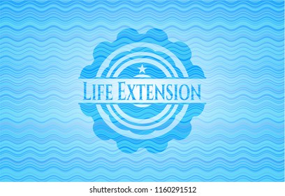 Life Extension water wave representation emblem background.