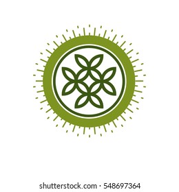 Life Flower symbol vector logo isolated on white background.