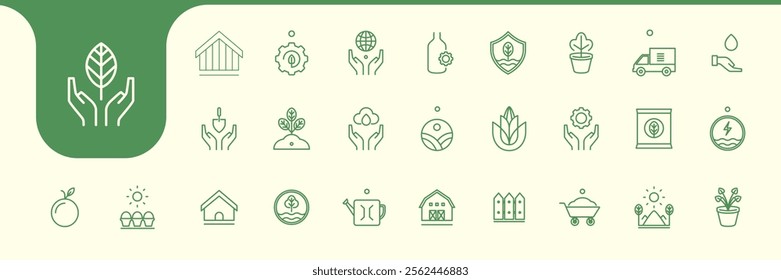 life of gardening lines icon design vector