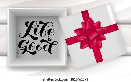Life is good brush lettering. Vector stock illustration for banner