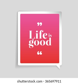 Life is good label vector