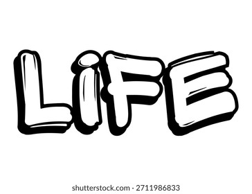 Life graffiti word Vector fuente
Palabra de fuente del Vector en un fondo blanco