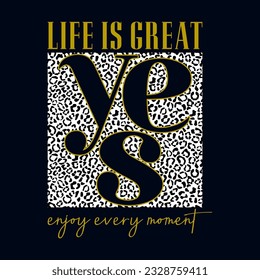Slogan enjoy the moment or enjoy every moment. Vector design, inspiration  message moment. Motivation with happy smile. Hand drawn word for possitive  emotions quotes for banner or wallpaper. Stock Vector