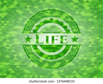 Life green mosaic emblem