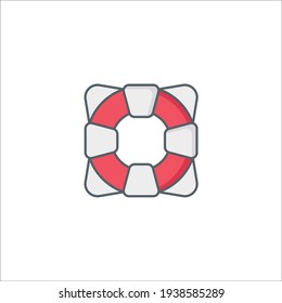 Life guard Flat Icon Isolated On White Background