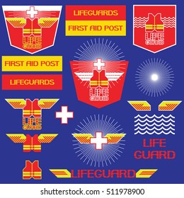 Life guard icon.
The symbols and graphic composes a set devoted to a single topic.