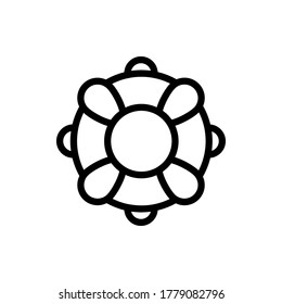 estilo de contorno de ilustración vectorial de icono de salvavidas. conjunto de iconos de verano.