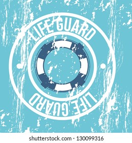 life guard seal over blue background. vector illustration