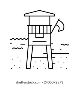 life guard summer line icon vector. life guard summer sign. isolated contour symbol black illustration