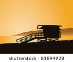 Life guard tower in Los Angles California.
