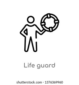 life guard vector line icon. Simple element illustration. life guard outline icon from summer concept. Can be used for web and mobile