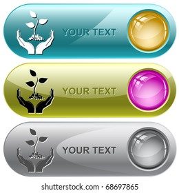 life in hands. Vector internet buttons.