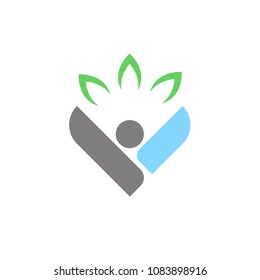 life healthy logo template vector design icon