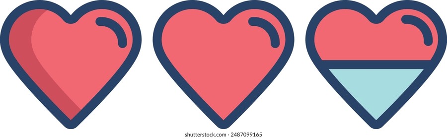 Life hearth linear color illustration icon