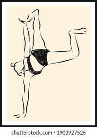 Life human sketch. Vector poster. Living room poster, wall decoration poster