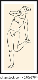 Life human sketch. Vector poster. Living room poster, wall decoration poster