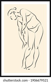 Life human sketch. Vector poster. Living room poster, wall decoration poster