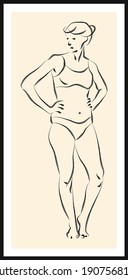 Life human sketch. Vector poster. Living room poster, wall decoration poster