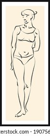 Life human sketch. Vector poster. Living room poster, wall decoration poster