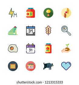 life icon set. vector set about conserve, calendar, sprout and heart icons set.