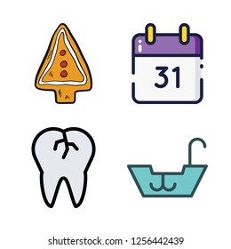 life icon set. vector set about broken tooth, calendar, cookie and boat icons set.