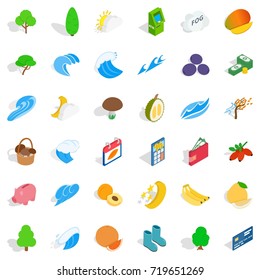 Life icons set. Isometric style of 36 life vector icons for web isolated on white background