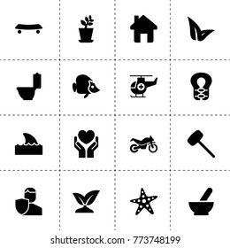 Life icons. vector collection filled life icons. includes symbols such as medical bowl, plant, sprouting, leaf, toilet bowl, insurance. use for web, mobile and ui design.