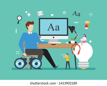 Life of an illustrator, web designer, Font creator in tiny people style.