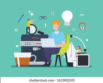 Life of an illustrator, web designer, Font creator in tiny people style.